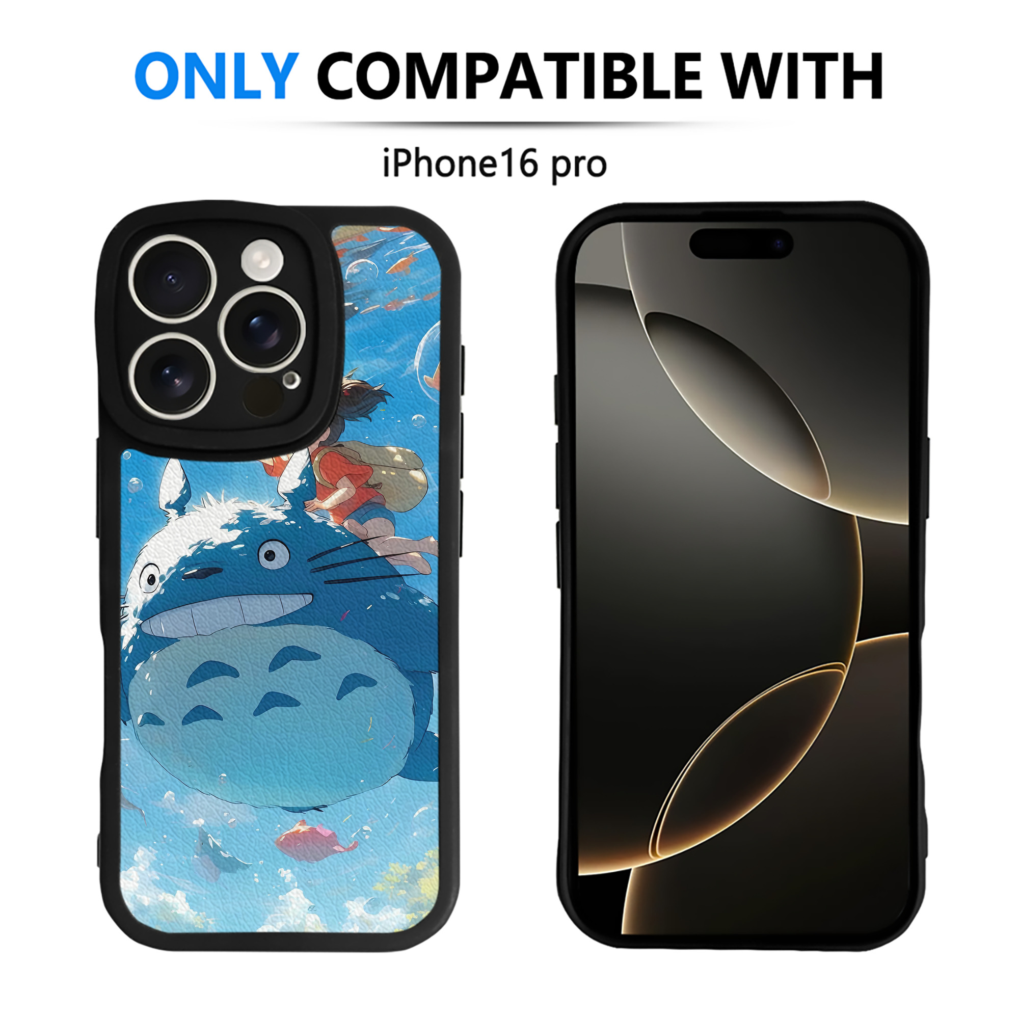 （画像用） となりのトトロ 草壁メイ 草壁サツキ My Neighbor Totoro Satsuki Kusakabe Mei Kusakabe 【iPhone 16シリーズ対応】シリコンスマホケース（レザー調） 材質：シリコン
